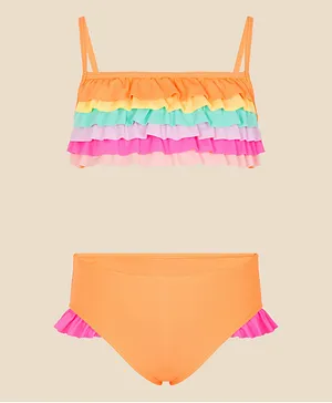 Monsoon Children Ruffle Details Two Piece Swimsuit - Multicolor