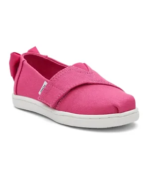 Toms Tiny Back Bow Alpargata Shoes - Pink