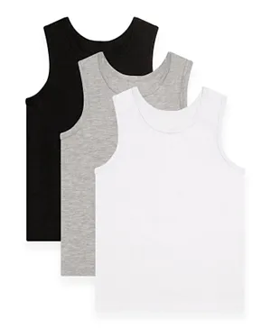 GreenTreat 3 Pack Solid Bamboo Vests - Black/Grey/White