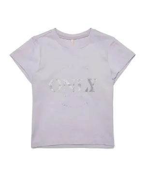 Only Kids Logo Printed T-Shirt - Thistle