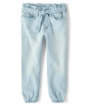The Children's Place Cotton Belted Mid-rise Jeans - Light Blue