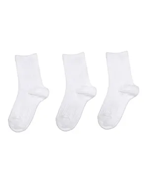 Genius Pack of 3 Quarter Length Socks - White