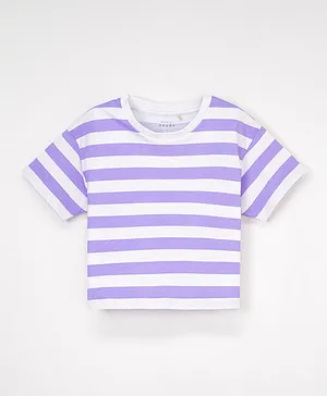 Name It Striped Round Neck T-Shirt - Purple