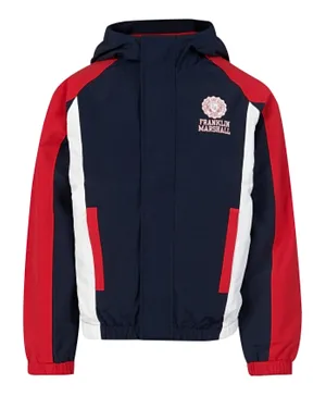 Franklin & Marshall Graphic Crest Windcheater - Navy Blue & Red