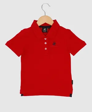 Beverly Hills Polo Club Core Stretch Pique Polo - Red