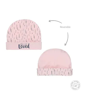 Dirkje Bio Cotton Baby Reversible Hat - Light Pink