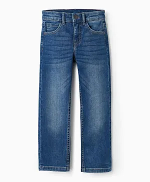 Zippy Solid Denim Straight Fit Jeans - Blue