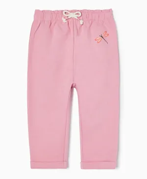 Zippy Embroidered Pants - Pink