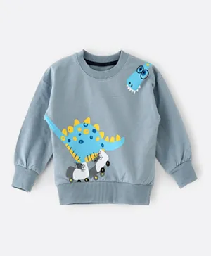 Babyqlo Dino On Skate Sweatshirt - Blue