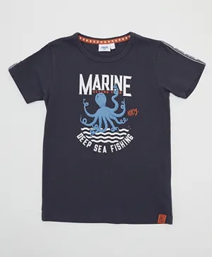 R&B Kids Marine Octopus T-Shirt - Black