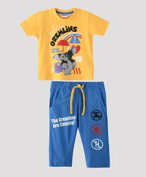 Gremlins T-shirt With Full Pants Set - Yellow