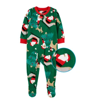 Carter's Santa Fleece Footie Sleepsuit - Multicolor