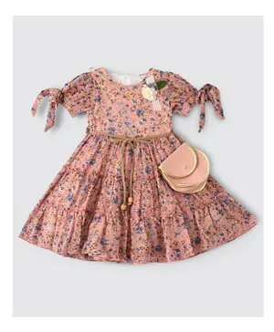 Babyqlo Frill Dress With Purse - Multicolor