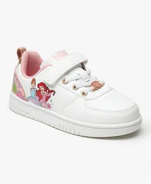 Disney Princess Print Velcro Closure Sneakers - White
