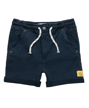 Minoti Patched Woven Shorts With Cords - Dark Blue