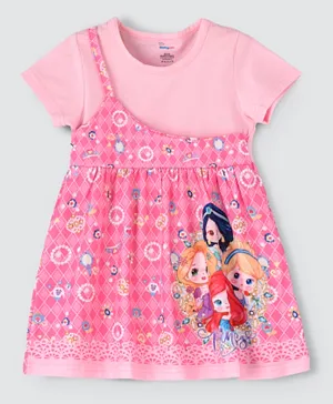 بيبكلو فستان بطبعة أميرات ديزني مع تي شيرت - وردي