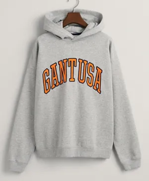 Gant GANT USA Patch Oversized Hoodie - Light Grey