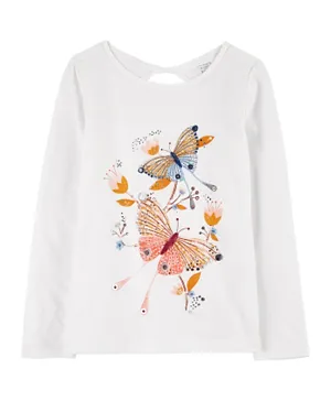 Carter's Butterfly Jersey Top - White