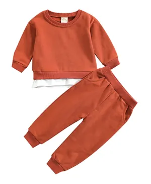 Kids Tales Sweatshirt & Sweatpants Set - Orange