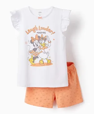 Zippy Minnie & Daisy Print Top & Shorts - White