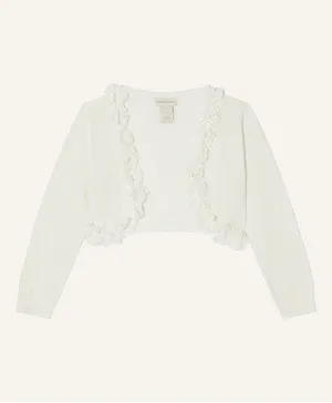 Monsoon Children Floral 3D Cardigan - White