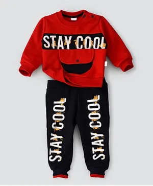 Babyqlo 2Pc Stay Cool Winter T-Shirt & Pants Set - Red