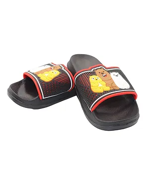 Babyqlo Panda Feature Funky Slides - Black