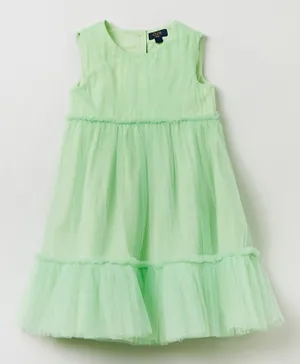 OVS Soft Net Sleeveless Dress - Green