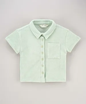 Nakd Terry Cloth Mini Shirt - Light Green