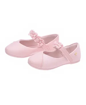 Klin Floral Applique Ballerinas - Pink
