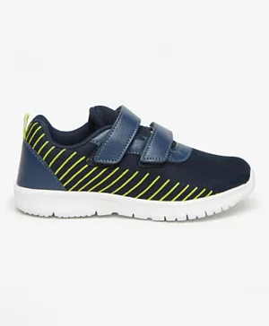 Oaklan by Shoexpress Textured Velcro Closure Sports Shoes - Navy Blue