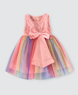 Lamar Baby Flower Applique Party Dress - Pink