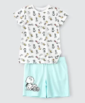 Peanuts Snoopy Tee with Shorts Set - White