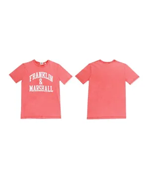 FRANKLIN MARSHALL Vintage Arch Logo T-Shirt - Peach