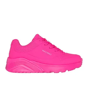 Skechers Uno Lite Lace Up Shoes - Hot Pink
