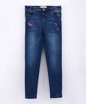 Minoti Denim Jeans with Badges - Blue