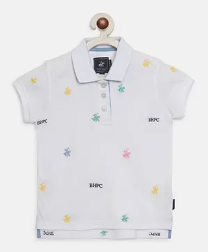 Beverly Hills Polo Club Logo Embroidered T-Shirt - White