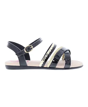 Molekinha Metallic Party Sandal - Black