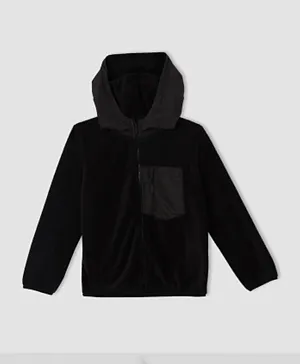 DeFacto Hooded Sweatshirt - Black
