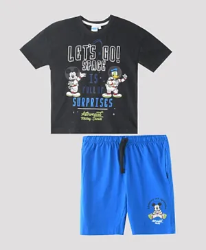 Disney Mickey Mouse In Space T-Shirt And Shorts Set - Black