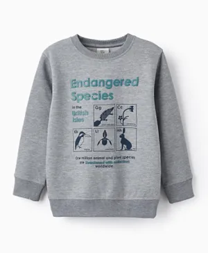 Zippy Endangered Species Graphic Sweatshirt - Light Grey