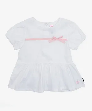 Beverly Hills Polo Club Bow Lace Dress - White