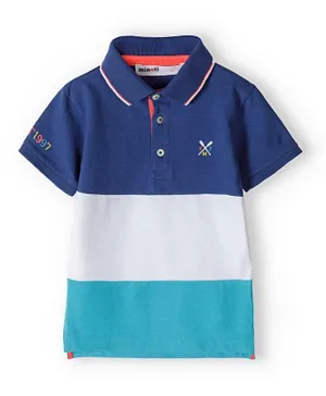 Minoti Cut And Sew Pique Color Block Polo Shirt - Multicolor