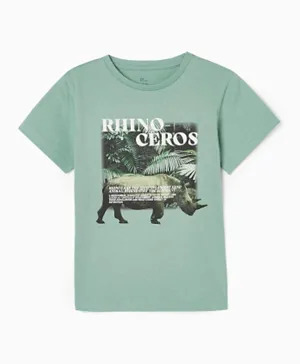 Zippy Rhinoceros Short Sleeves T-Shirt - Green