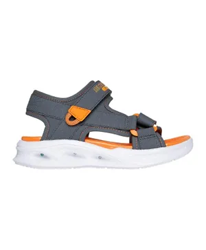 Skechers S Lights Sola Glow Sandals - Grey & Orange