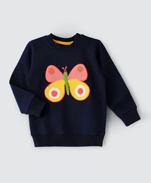 Lamar Kids Embroidered Butterfly Sweatshirt - Blue