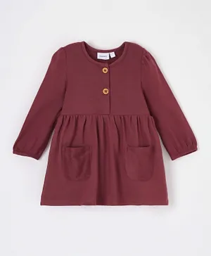 Name It Long Sleeved Sweat Dress - Crushed Berry