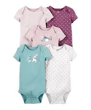 Carter's 5 Pack Short Sleeves Original Bodysuits - Multicolor