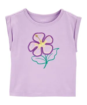 Carter's Floral Knit Tee - Purple