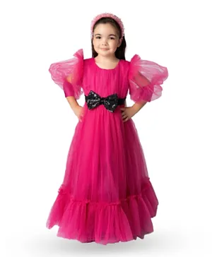 DDaniela Bow Detailed Princess Gown - Pink